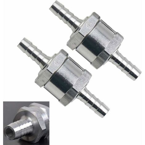 Clapet anti-retour Clapet Anti-Retour Valve de Carburant en Aluminium, Non Retour Clapet Anti-Retour à Essence Diesels(6mm 2pcs) pour Carburateur Low Systèmes de carburant sous pression (1/5)
