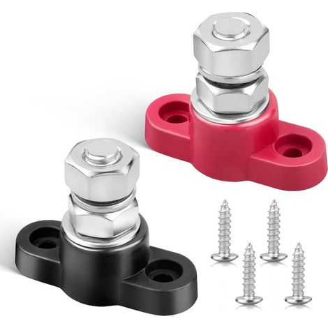 12V 150A Stromverteilerblock 5/16" Einzelbolzen-Sammelschiene M8-Anschluss-Sammelschiene 12 Volt DC Batterie-Anschlussklemme für automatische Marine-Boot-Solaranlage Plus und Minus, (3/8") (1/5)
