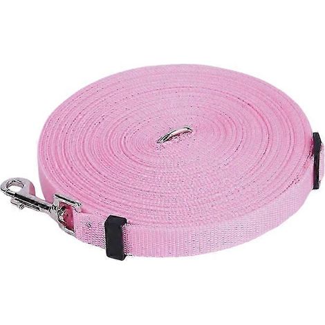 Laisse longue pour animaux de compagnie, style corde, 10-50 m, laisse d'entraînement extérieure rose 15 m (1/5)