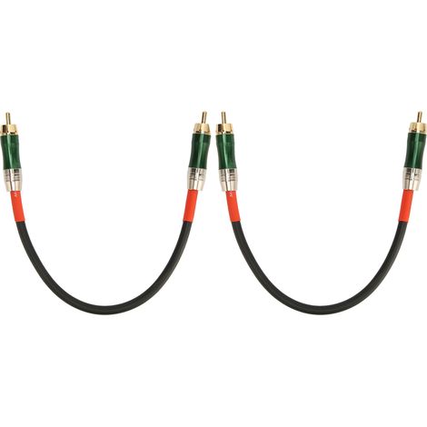 Câble RCA Professionnel Double Blindé Connecteur Doré 2 Pièces 0.3m pour Amplificateur DVD TV - Homme à Homme (1/5)