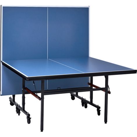Table de ping-pong professionnelle, pliable, plateau MDF 18mm, avec filet à serrage rapide et roulettes verrouillables, assemblage facile en 10 minutes, usage intérieur. (1/5)