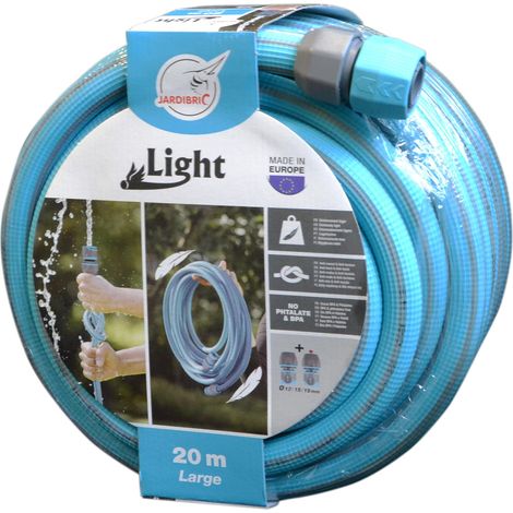 Tuyau d'Arrosage Jardibric Light Anti Torsion 20 m Ø19 avec Raccord