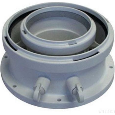 Adaptateur concentrique Ø80/125 pour raccord fumisterie – Prise de mesure intégrée – Pour installations en espaces confinés – Buderus (1/2)