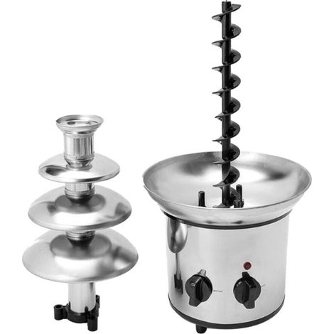 Fontaine à chocolat, Machine à fondre électrique à 4 niveaux, ensemble de casseroles à fondue, pour bonbons, Ranch, fromage Nacho, EU 220V (1/5)