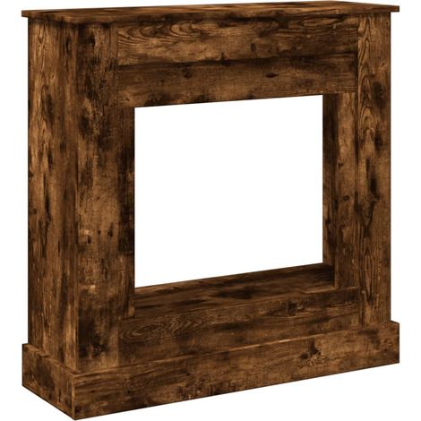 Cadre de cheminée chêne fumé 90x30x90 cm bois d'ingénierie