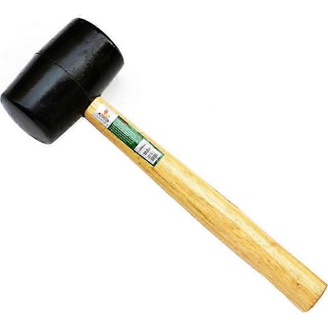 Maillet en caoutchouc à manche en bois dur, haute élasticité et antichoc, 300 g (1/4)