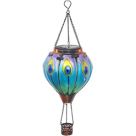 Solarlaterne im Heißluftballon-Design für den Außenbereich mit Kerzenhalter