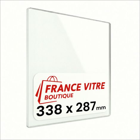 PANADERO - modèle : glasgow - 338 x 287 x 4 mm - Vitre de cheminée pour insert et poêle à bois - verre de rechange - jusqu'à 800°C