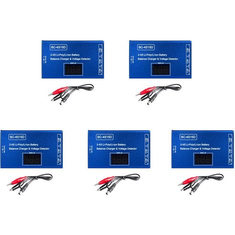 5X BC-4S15D Lipo Li-Ion Akku-Balancer-Ladegerät mit Spannungsanzeige und LCD-Digitalanzeige für RC-Akkus