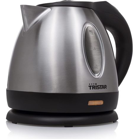 Hervidor de Agua Tristar WK-1345 de 1,2L, Acero Inoxidable, 2200W