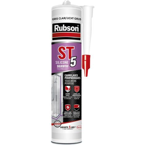 Masilla de silicona sanitaria St5 para baldosas 300 ml - [cbd0cc]167128 - Gris claro - Rubson