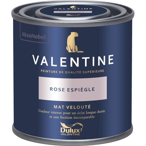 Dulux Valentine Peinture intérieure de haute qualité - Valentine - Couleur intense & pouvoir couvrant élevé - Mat Velouté Rose Espiègle 0,125 L