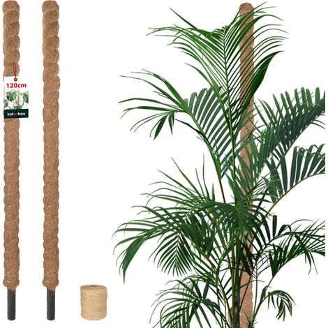 KOTARBAU® 2 pcs Tuteur Plante - Tuteur Coco - ⌀ 3.2 x 120 cm - Fibre de Coco - Tuteurs pour Monstera - Marron - pour Plantes Grimpantes (1/5)