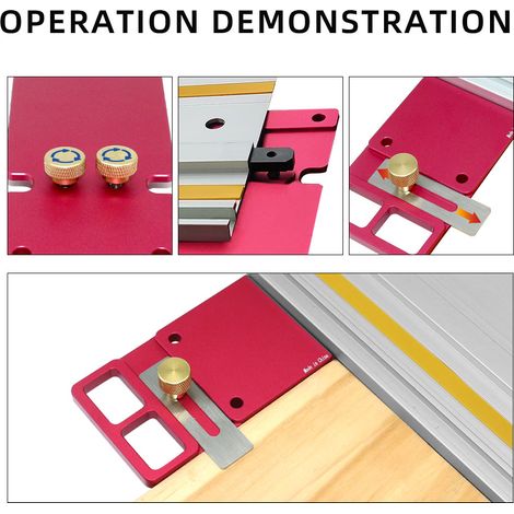 220 mm rechtwinklige Führungsschienen-Positionierplatte für Kreissägen, 90-Grad-elektrischer Kreisschienenanschlag aus Aluminiumlegierung für Holzgravurmaschinen. (1/5)