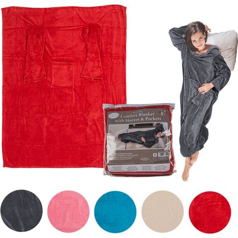 TrAdE Shop Traesio - Coperta Comfort Con Maniche Comoda E Calda In Vari Colori Plaid Inverno Divano - (1/5)