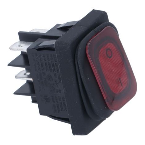 Interruptor bipolar rojo 30x22 mm. 20A