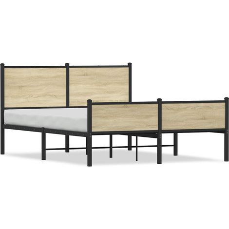 Maison Exclusive - Cadre de lit en métal sans matelas chêne sonoma 150x200 cm