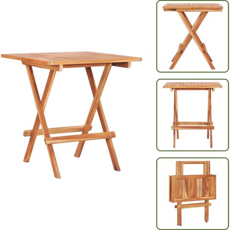 Table de bistro pliable 60x60x65 cm Bois de teck solide - Table De Bistro - Table De Jardin - Table Pliante - Mobilier De Jardin - Teck (1/5)