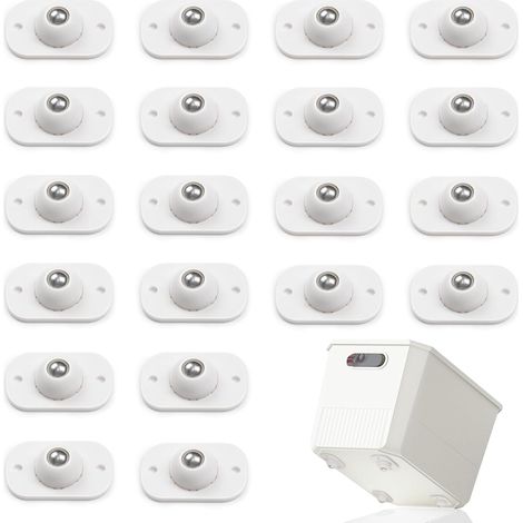 20 mini ruedas blancas autoadhesivas con rodamientos de bolas de 360° para utensilios/muebles de cocina.