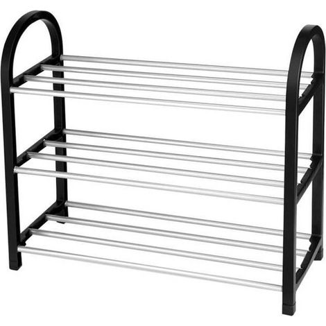 Étagère à Chaussures 3-Tiers 60x28x38 cm -  et Métal - Design Pratique - Gain de Place et Organisation - Beast (1/5)