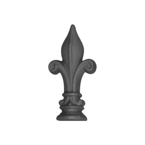 Punta di lancia Fleur de lys - Altezza 170 mm larghezza 85 mm base rotonda solida Ø50 mm - Ghisa di ferro battuto - Saldatura