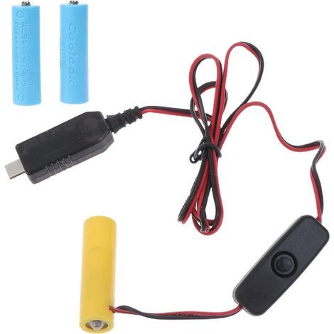 USB-C-Stromkabel mit Schalter für AA-Batterien (ersetzt 3 AA-Batterien mit 4,5 V) (1/4)
