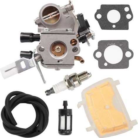 Carburador para motosierras STIHL MS171 MS181 MS201 MS211 1139 120 0619 1139 1207 100 1139 1200 612 con junta, filtro de combustible, bujía, motosierra (1/4)