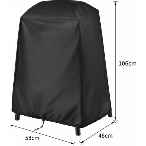 Housse de Barbecue Noir 58 x 46 x 106 cm - Couverture a Cordon de Serrage (1/4)