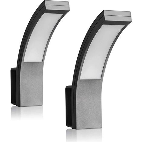 Gartenwandleuchten – LED-Außenwandbeleuchtung – 2er-Set – Anthrazitfarbene Außenbeleuchtung, 12 W, 1100 lm, 5800 K – Schutzart IP65 – 240 x 80 x 60 mm (1/2)