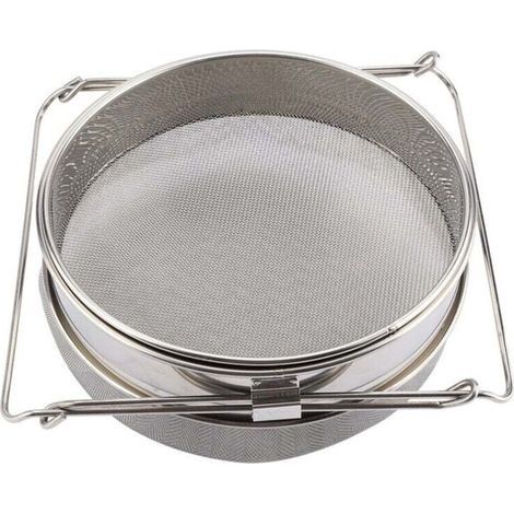 Grand Tamis À Miel Double Couche Acier Inoxydable Passoire Filtre Avec Bras Réglables (1/4)