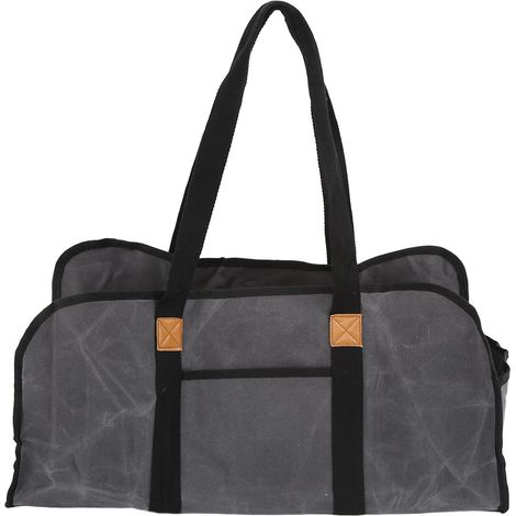 Sac de transport à bûches en toile cirée, grand sac de rangement pour bois de chauffage portable avec poignée (1/5)