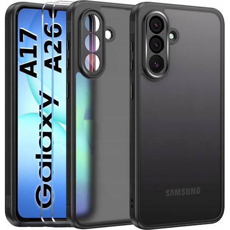 Custodia nera opaca per Samsung A26 5G / A17 5G + 2 vetri (1/5)