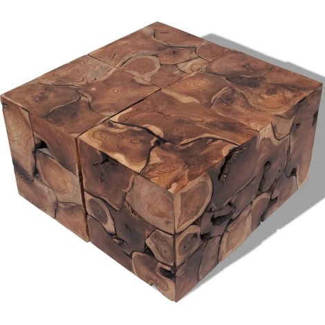 vidaXL Sgabelli/Tavolino da Salotto in Legno Massello di Tek 4 Pz