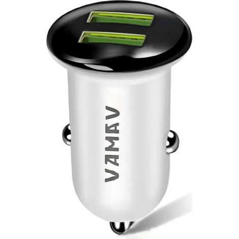 Chargeur allume-cigare VAMRV avec câble de données Micro USB, 2 ports USB et charge rapide 3,1 A. (1/2)
