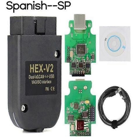 Interface USB VCDS HEX X2 22.3 HEX CAN multilingue V2 ATMEGA162+16V8+FT232RQ JKW (espagnol) (1/5)