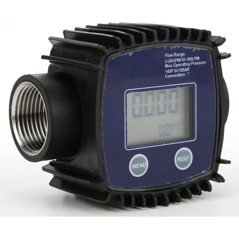 Débitmètre numérique K25, capteur de débit d'eau 1 pouce filetage femelle, affichage digital, liquide 10-100 L/min, compteur de flux pour tuyauterie (1/5)