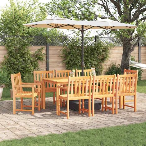 Garten Essgruppe 7 pcs Braun Massivholz Akazie