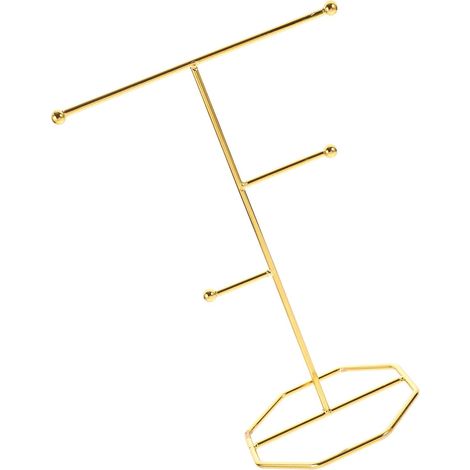 Présentoir à Bijoux Multifonction en Fer Doré Grand Modèle Multicouche pour Colliers Boucles D’Oreilles et Bracelets Support Organisateur Gain de Place pour Chambre et (1/5)