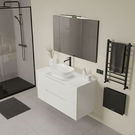 Kibath Conjunto baño+LED+Espejo VICTORIA 100x45 blanco 2c sobrec. (1/5)