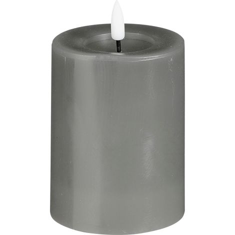 Mica Deko Kerze 10 x 7,5 cm grau Flammenlose/LED-Kerze