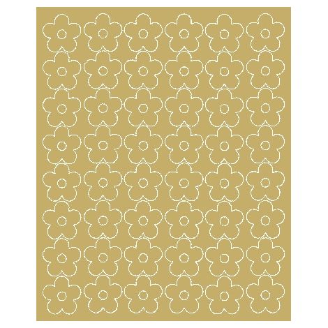 Flores adhesivas de pared de 3 cm, 48 unidades, color dorado mate.
