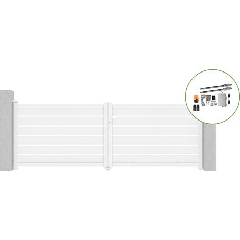 Portail battant 3,5m VOGEL H.120cm alu blanc + motorisation TANKER B250 (1/5)