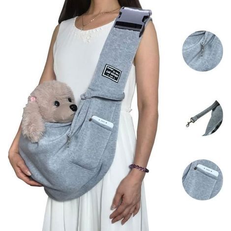 Tragbare Transporttasche für Katzen/Hunde – Atmungsaktiv – Grau – Max. 6,5 kg (1/4)