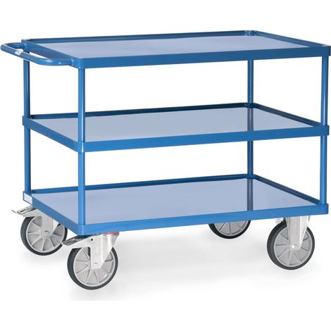 fetra Tischwagen, 3 Stahlblech-Wannen, Ladefläche 1000 x 700 mm (1/2)
