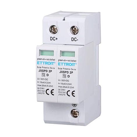 Photovoltaik-Überspannungsableiter Typ 2 DC Niederspannung 20KA 500V 2 DIN-Module Ettroit JX6275