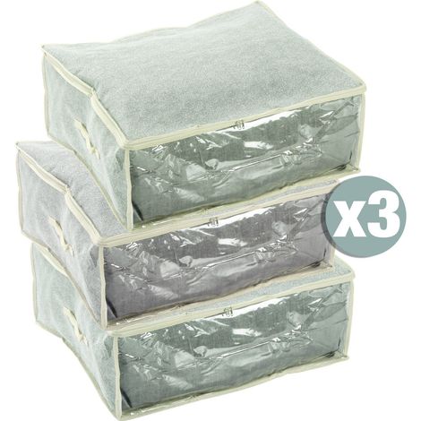 Juego de 3 fundas multiusos ventiladas de tejido Gris MSV