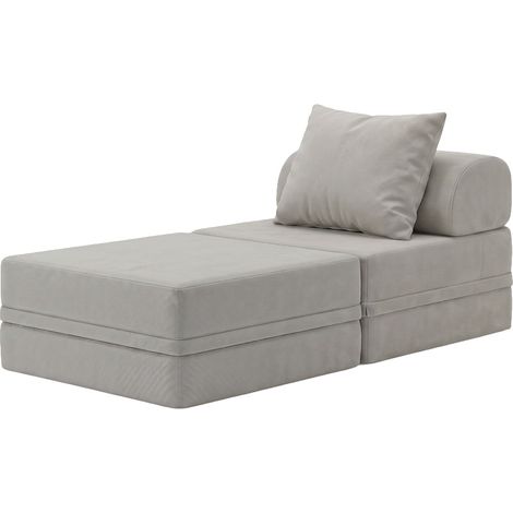 Sofá Modular 1 Lugar + Puff Convertível Liso (1/4)