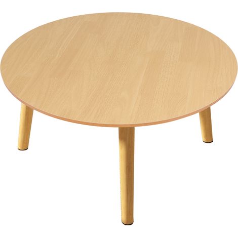 Table à manger de cuisine, table à manger ronde, petite table ronde pour le salon, 60×60×50cm, beige. (1/5)