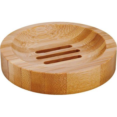 Jabonera redonda de bambú, soporte para jabón de baño de hotel (1/5)