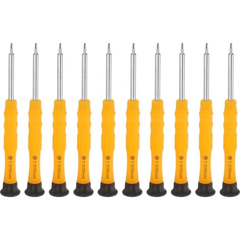 10 pièces PH1.2 Mini Tournevis 3mm Tige Tête Croisée Jaune (1/5)
